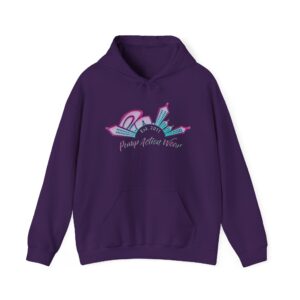 Hoodie — Prism City Skyline "Planet Action Never" Graphic Pullover