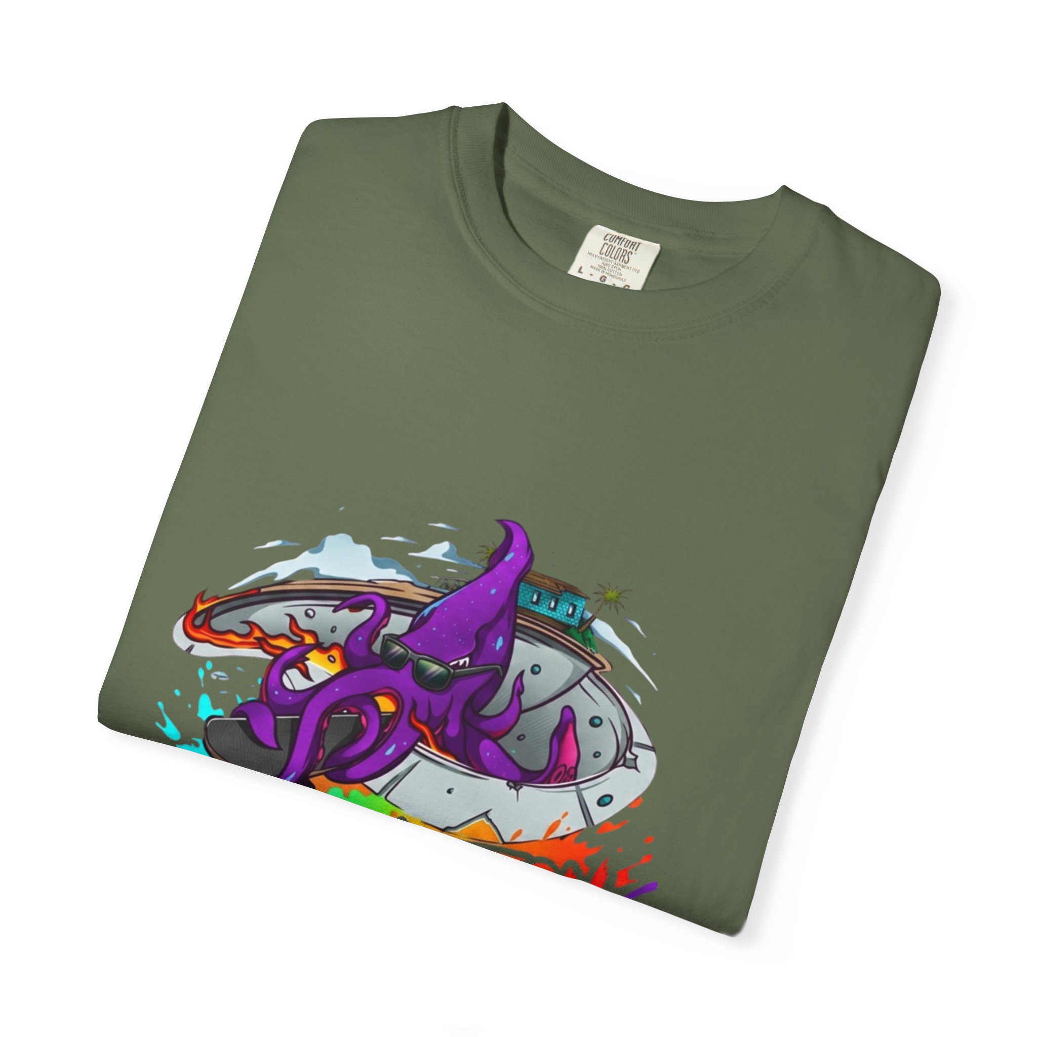 Octopus Graffiti T-Shirt — "Punk Action" Colorful Street Art Tee - Image 27