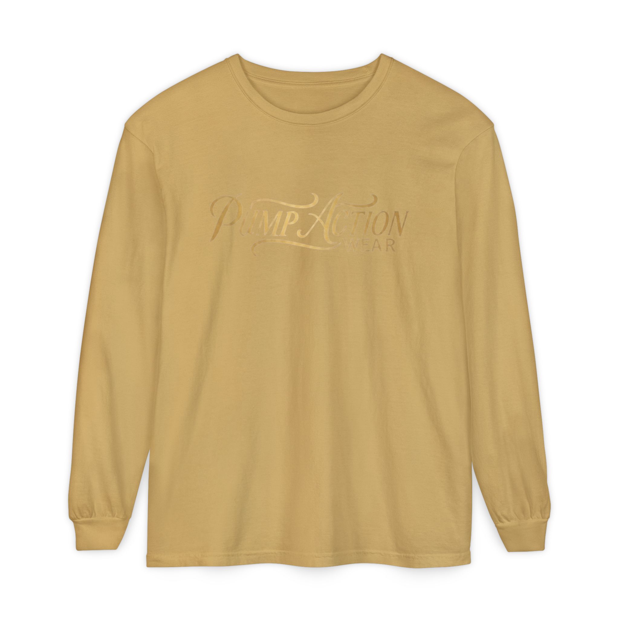 Pump Action Wear Long Sleeve Tee — Script Logo Graphic Shirt - Image 21