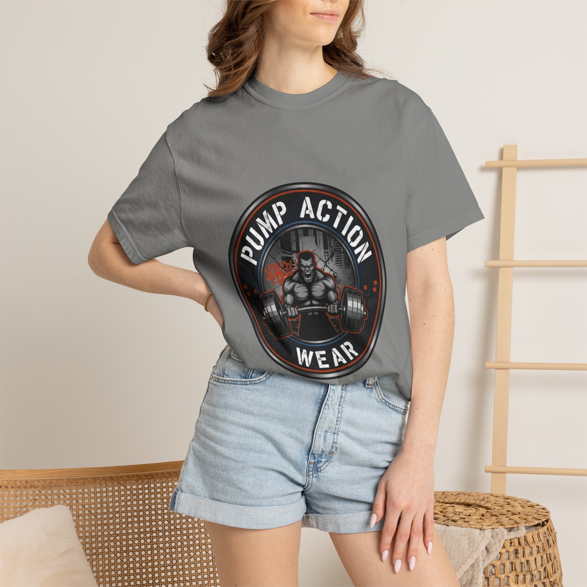 Gym T-Shirt — "Pump Action Wear" Muscle Weightlifting Tee - Image 36