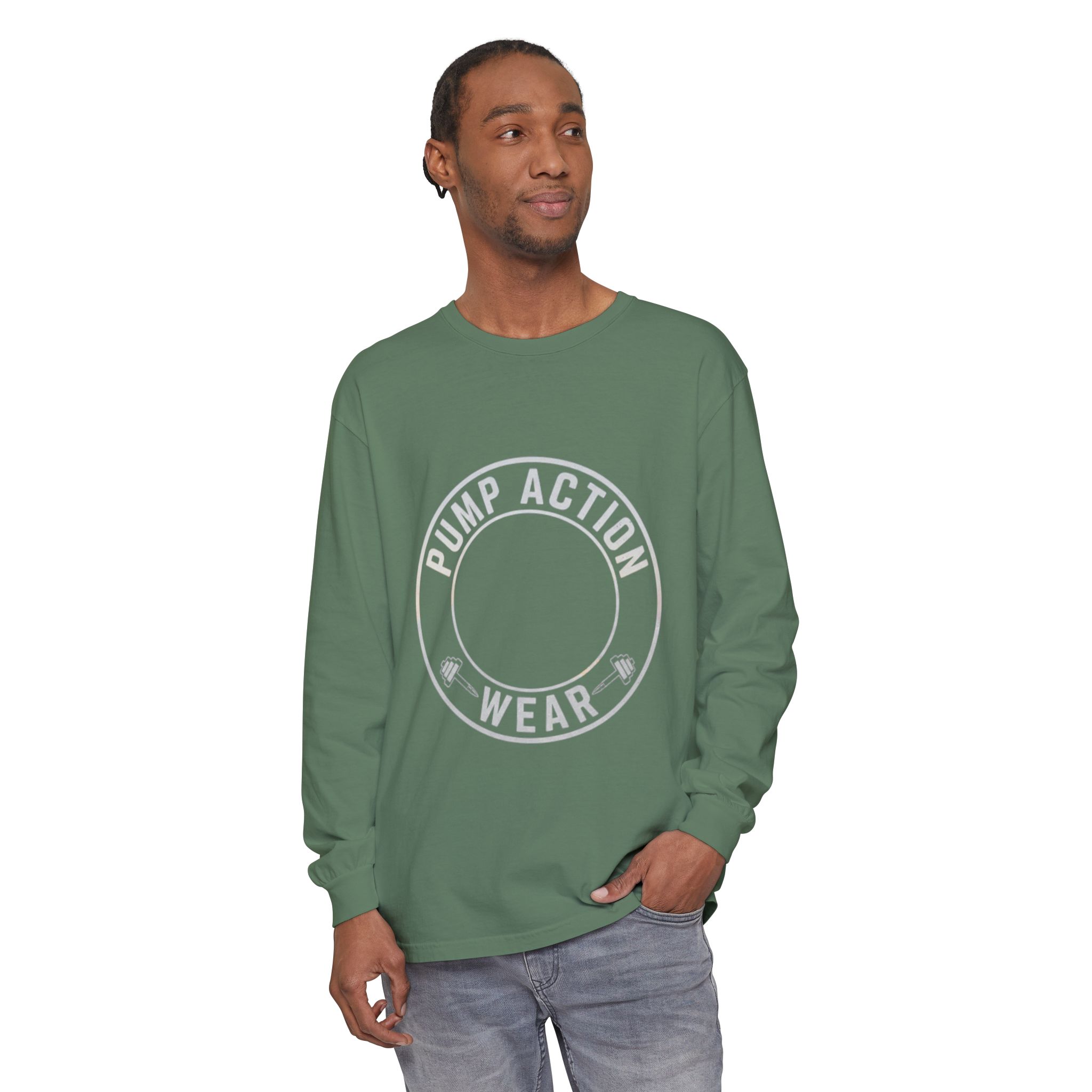 Pump Action Wear Long Sleeve Tee — Minimal Logo Casual Shirt - Image 51