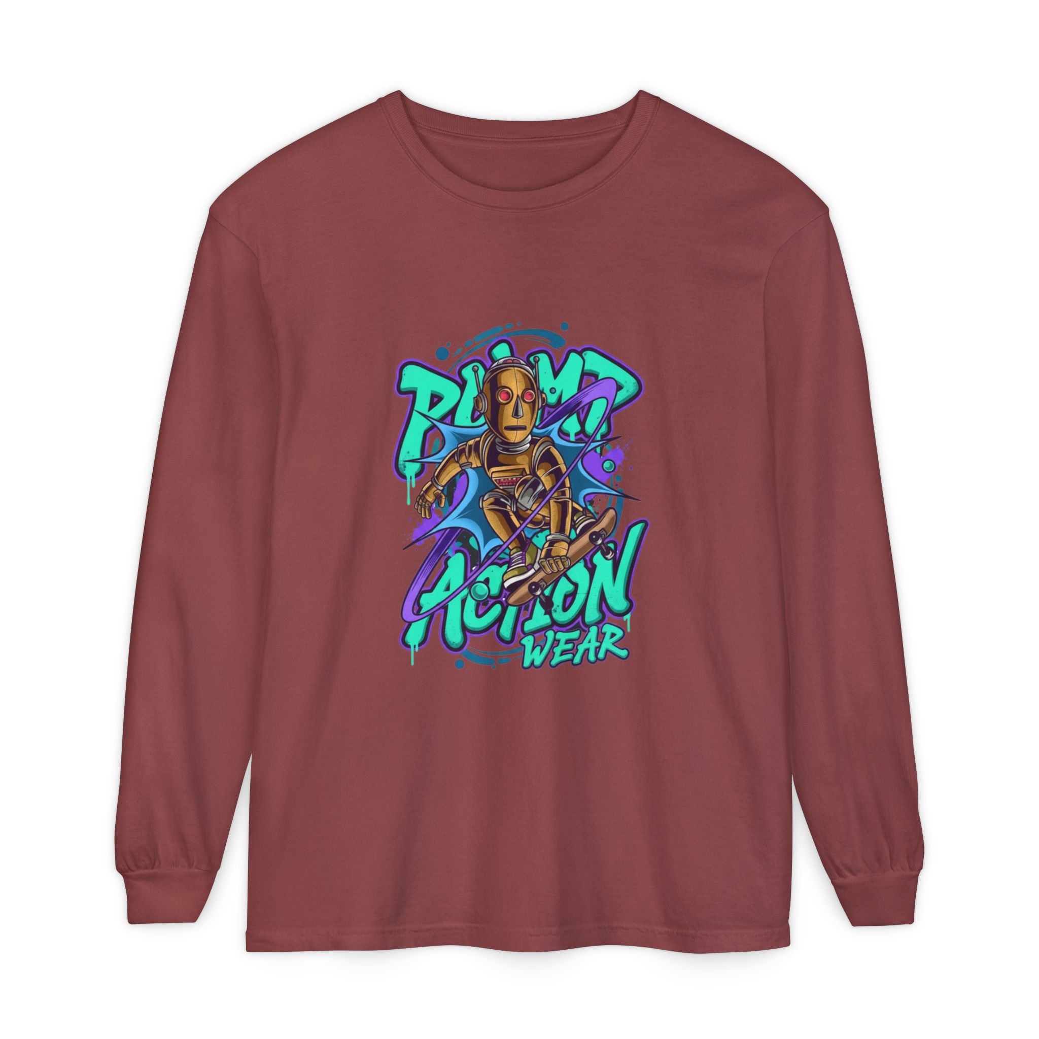 Retro Robot Graffiti Long Sleeve Tee - Image 13