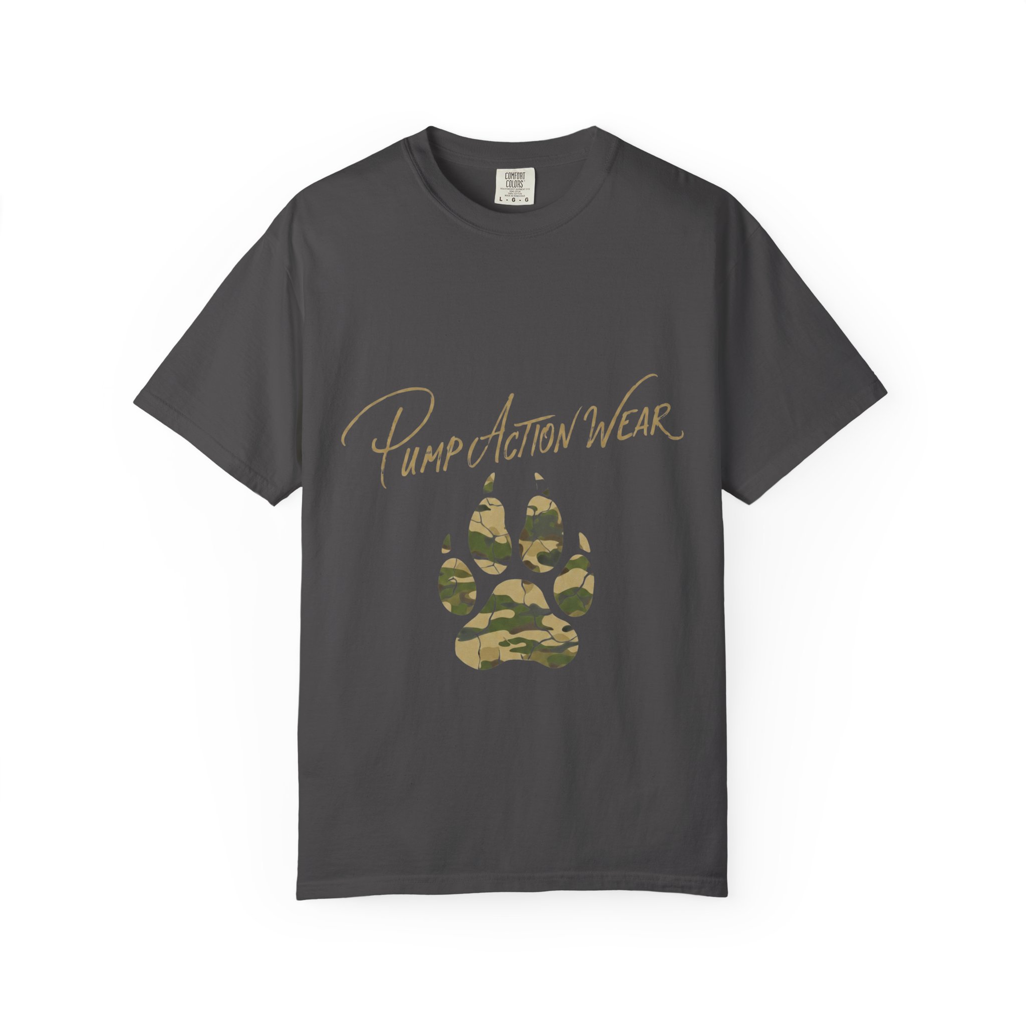 Paw Camo Tee — "Pump Action Wear" Graphic T-Shirt - Image 41