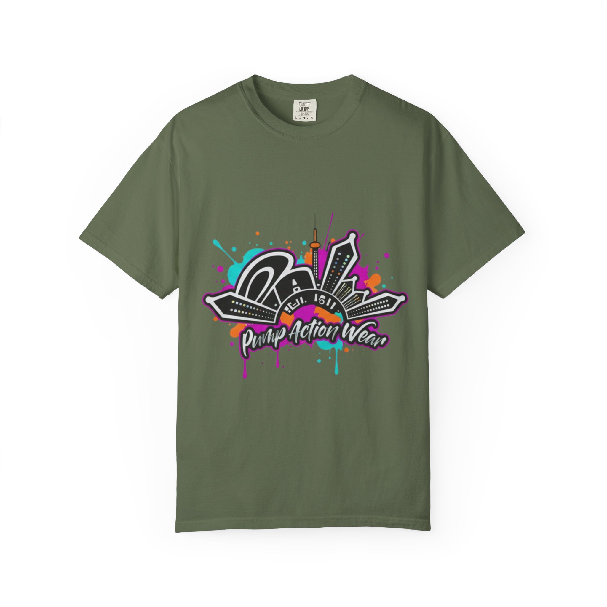 Graffiti Cityscape T-Shirt — Punk Action Wear Graphic Tee - Image 25