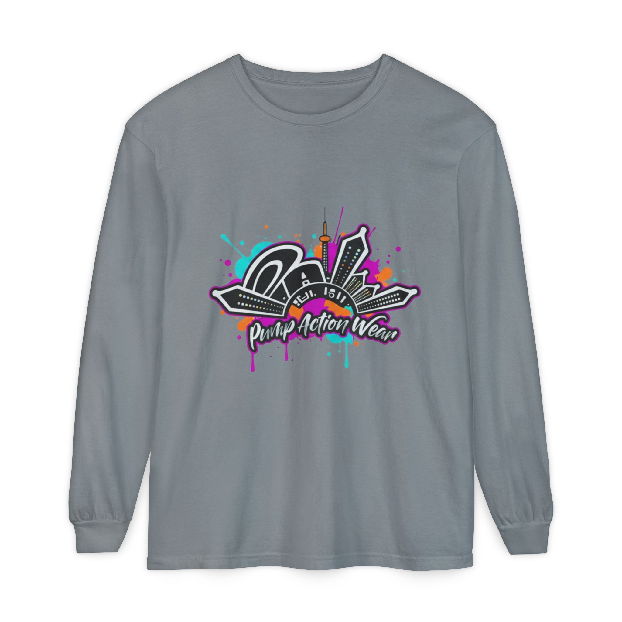Graffiti Skyline Long Sleeve T-Shirt — "Pump Action Wear" Streetwear Tee - Image 53