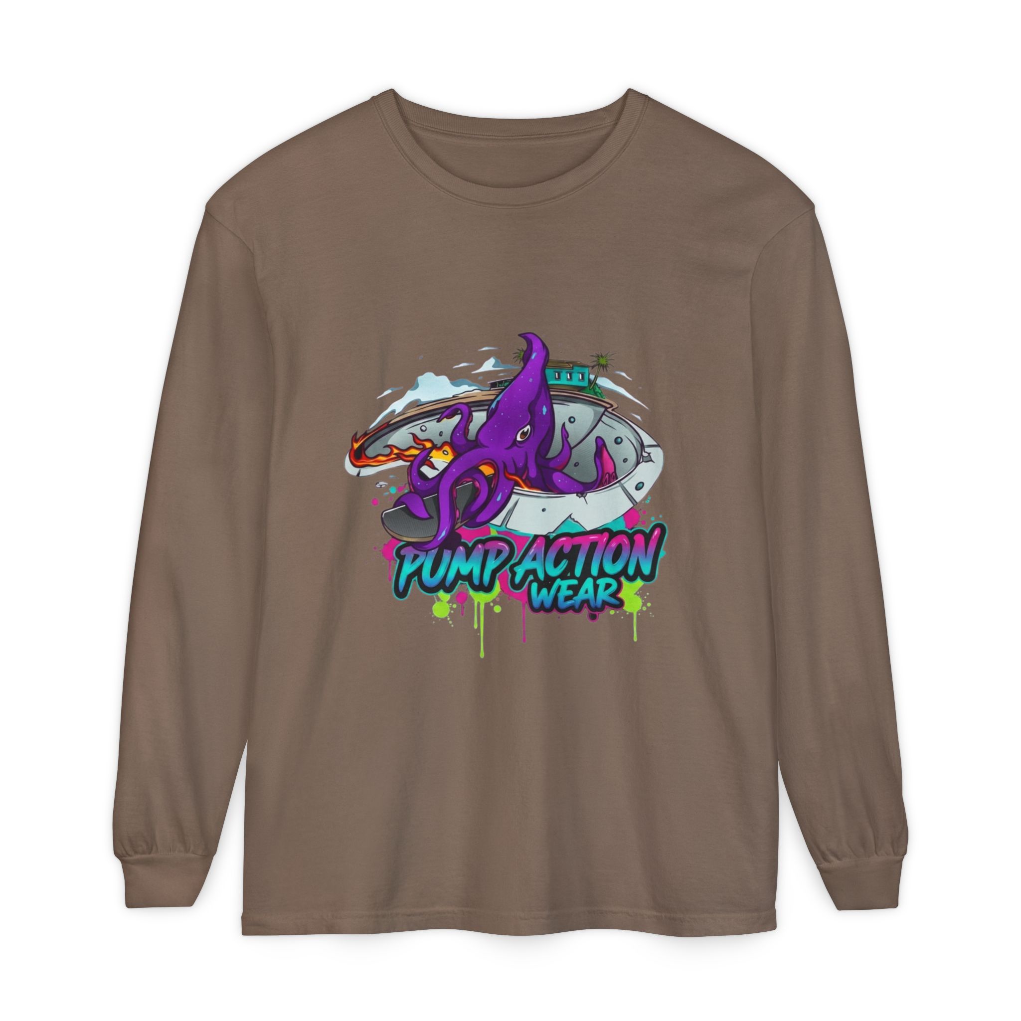Octopus Skate Graphic Long Sleeve Tee - Image 25