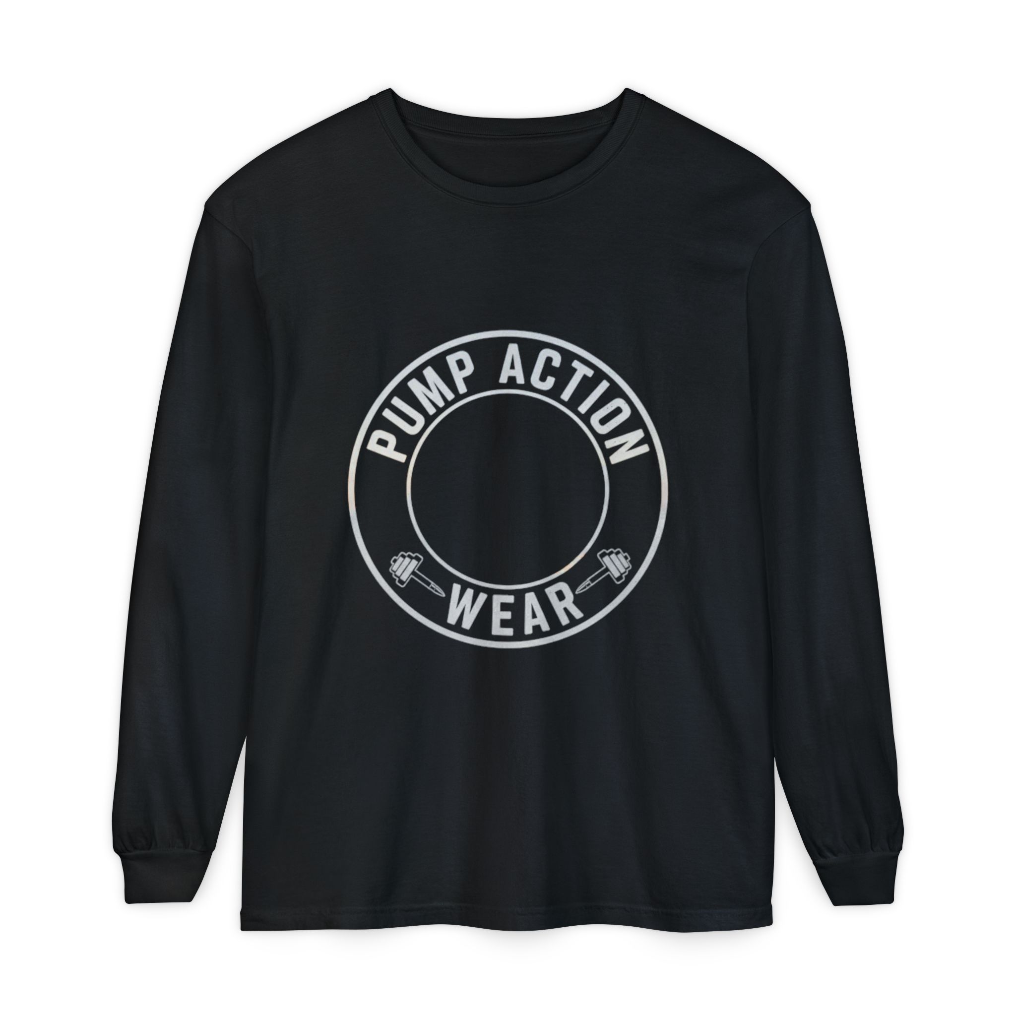 Pump Action Wear Long Sleeve Tee — Minimal Logo Casual Shirt - Image 61