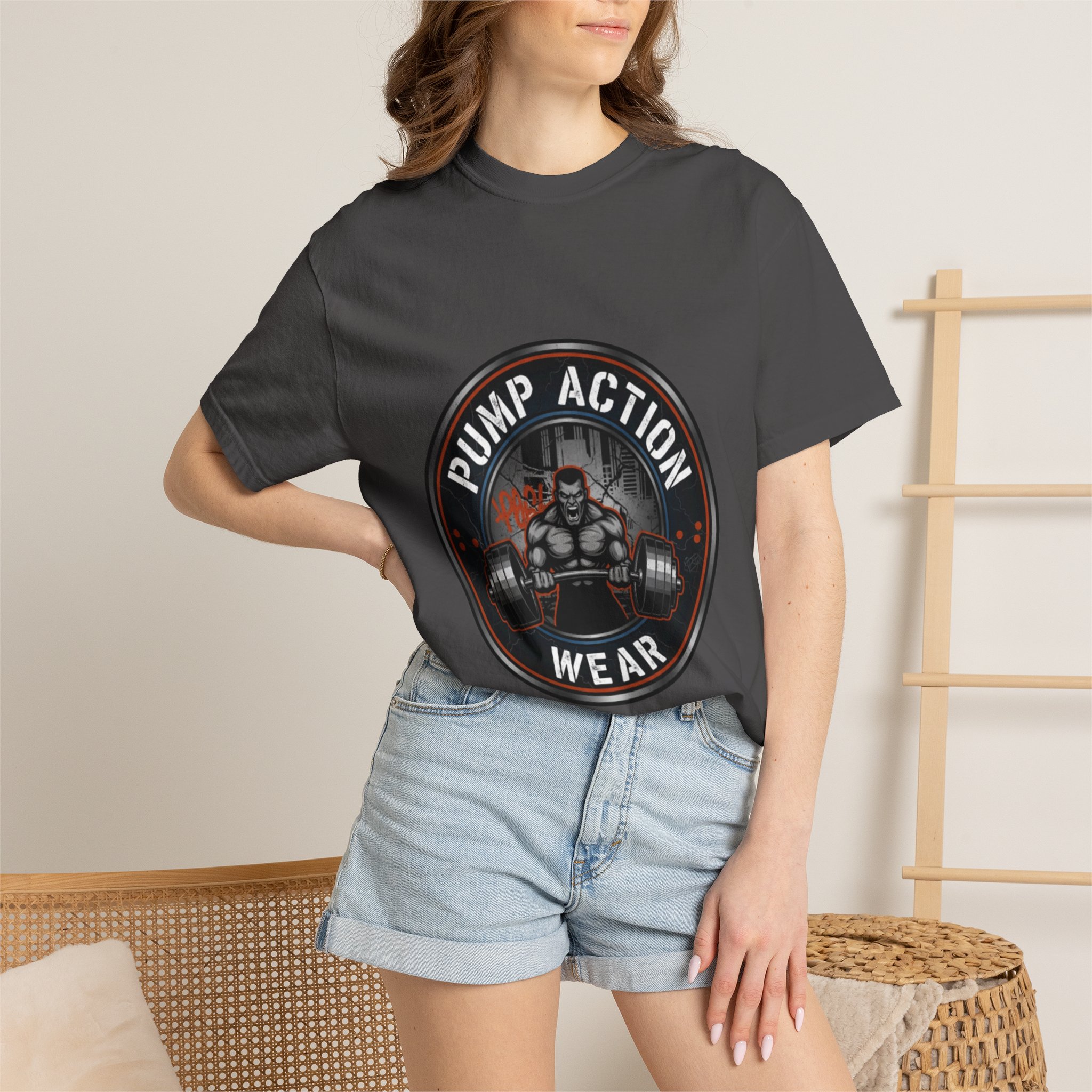 Gym T-Shirt — "Pump Action Wear" Muscle Weightlifting Tee - Image 44