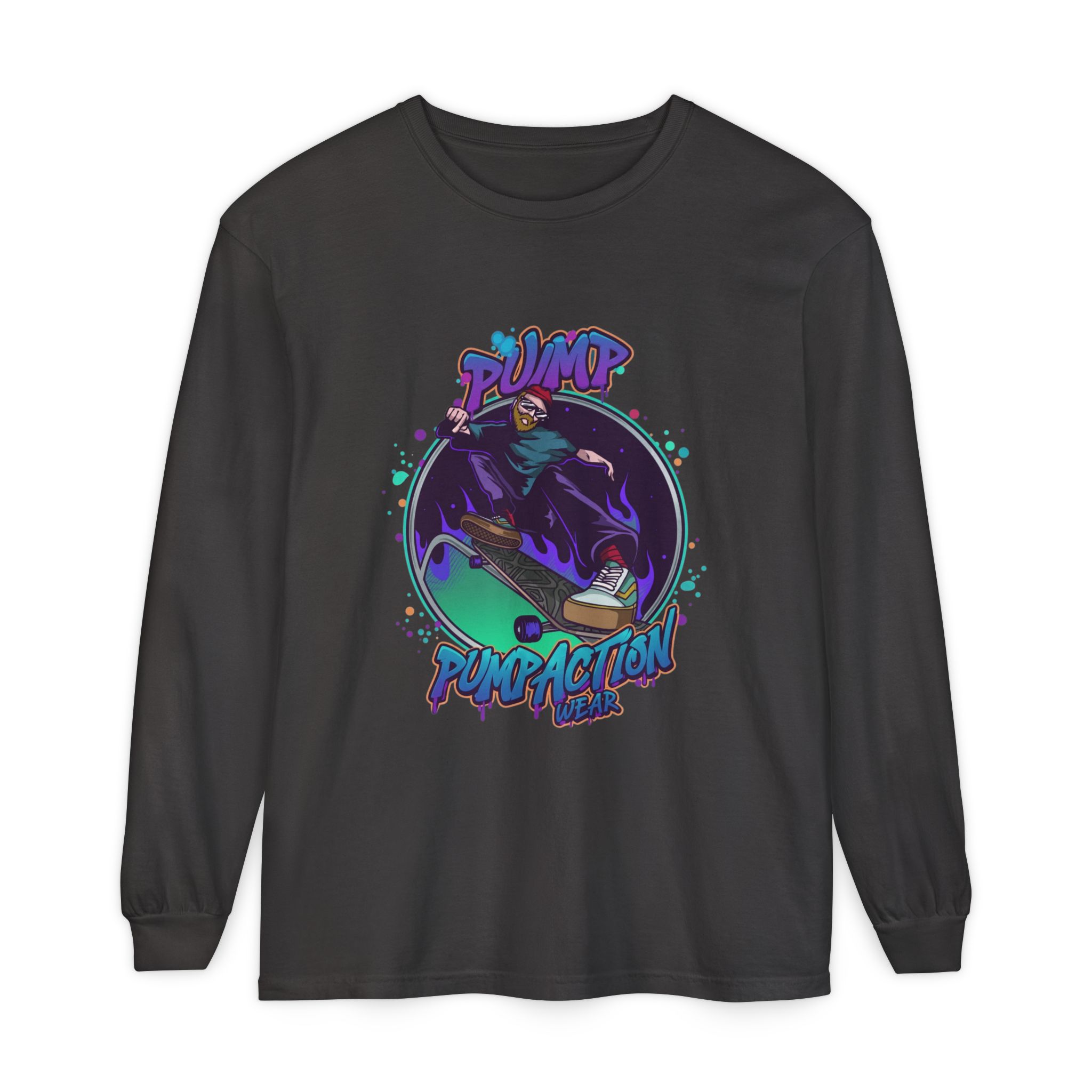 Pump Action Skateboard Long Sleeve Tee – Pump Action Graphic Shirt - Image 53
