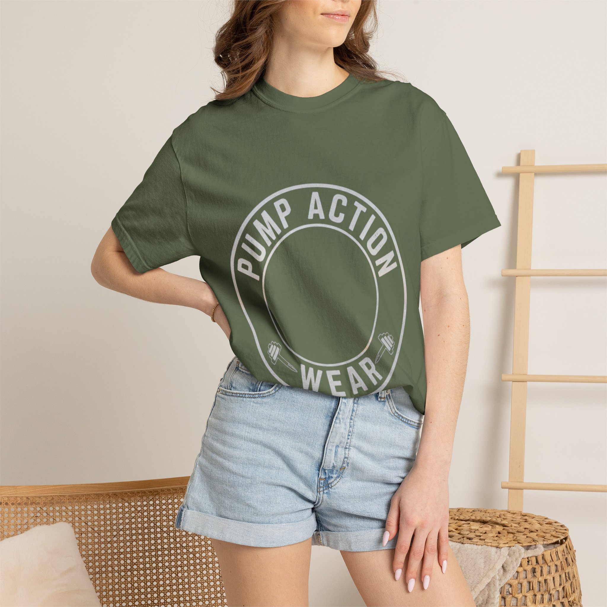 Pump Action Wear T‑Shirt — Vintage Crest Graphic Tee - Image 28