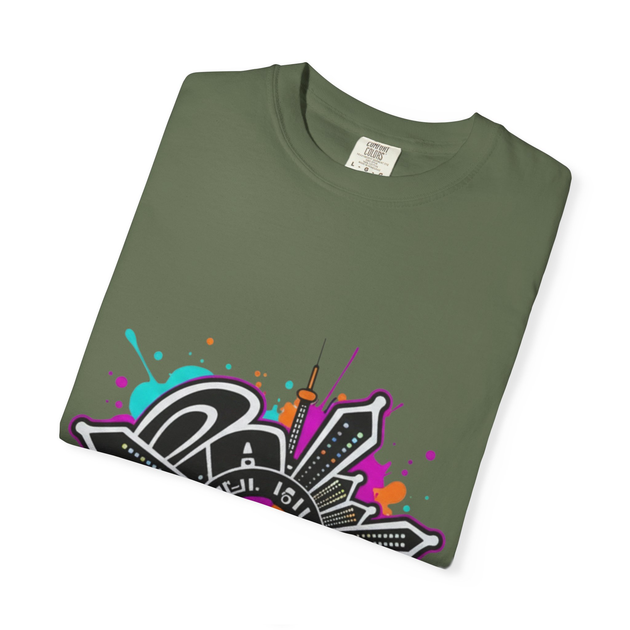 Graffiti Cityscape T-Shirt — Punk Action Wear Graphic Tee - Image 27