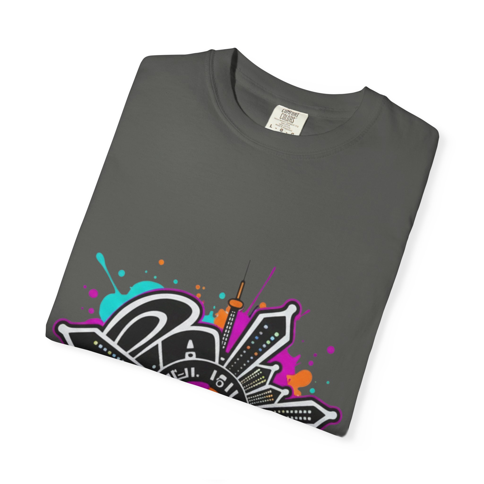 Graffiti Cityscape T-Shirt — Punk Action Wear Graphic Tee - Image 19