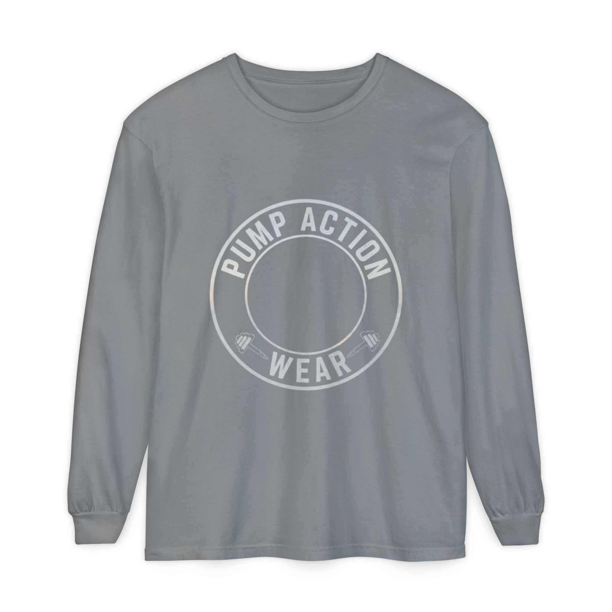 Pump Action Wear Long Sleeve Tee — Minimal Logo Casual Shirt - Image 41