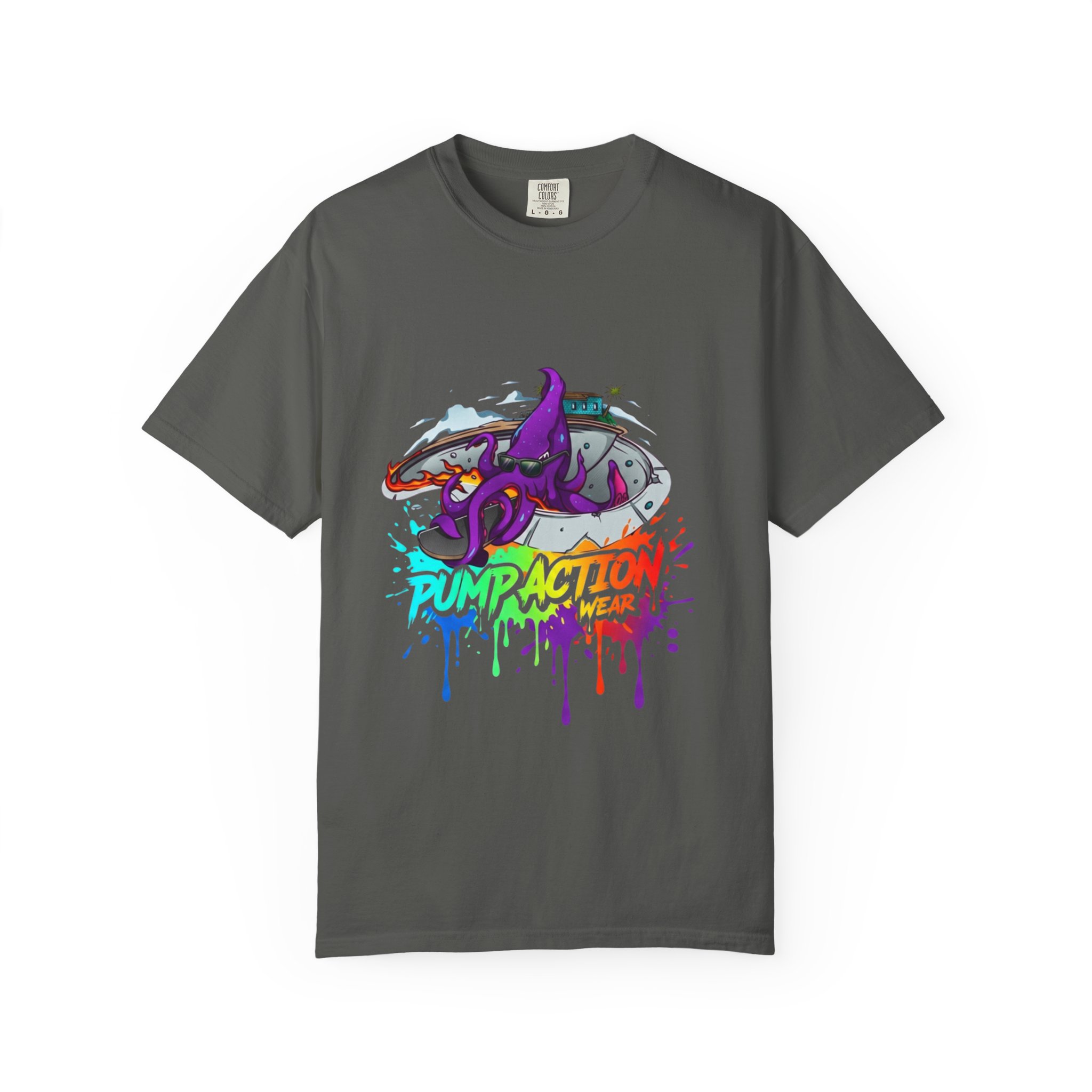 Octopus Graffiti T-Shirt — "Punk Action" Colorful Street Art Tee - Image 17