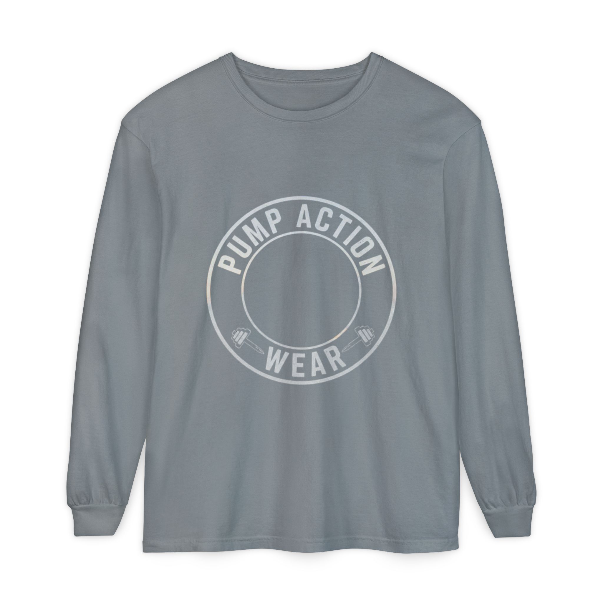 Pump Action Wear Long Sleeve Tee — Minimal Logo Casual Shirt - Image 53