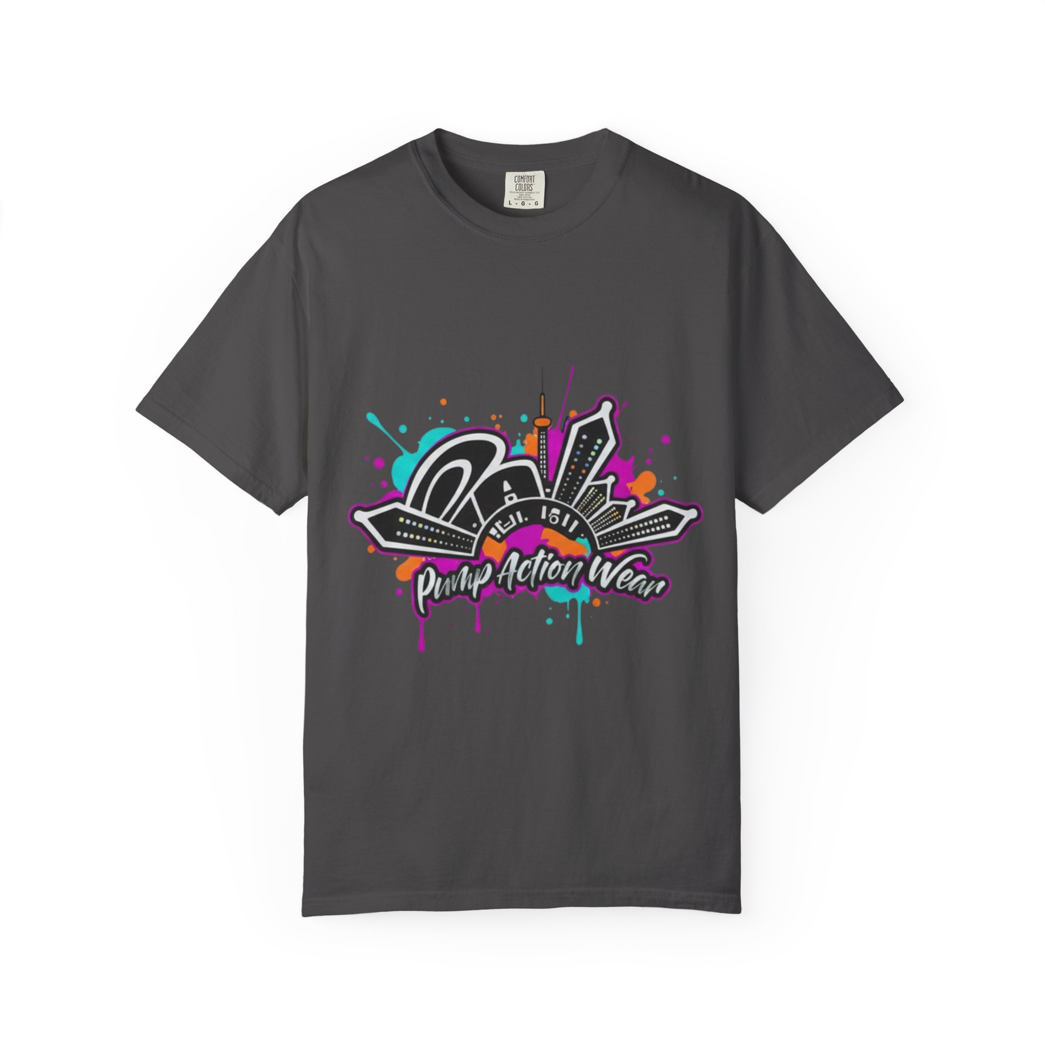Graffiti Cityscape T-Shirt — Punk Action Wear Graphic Tee - Image 41