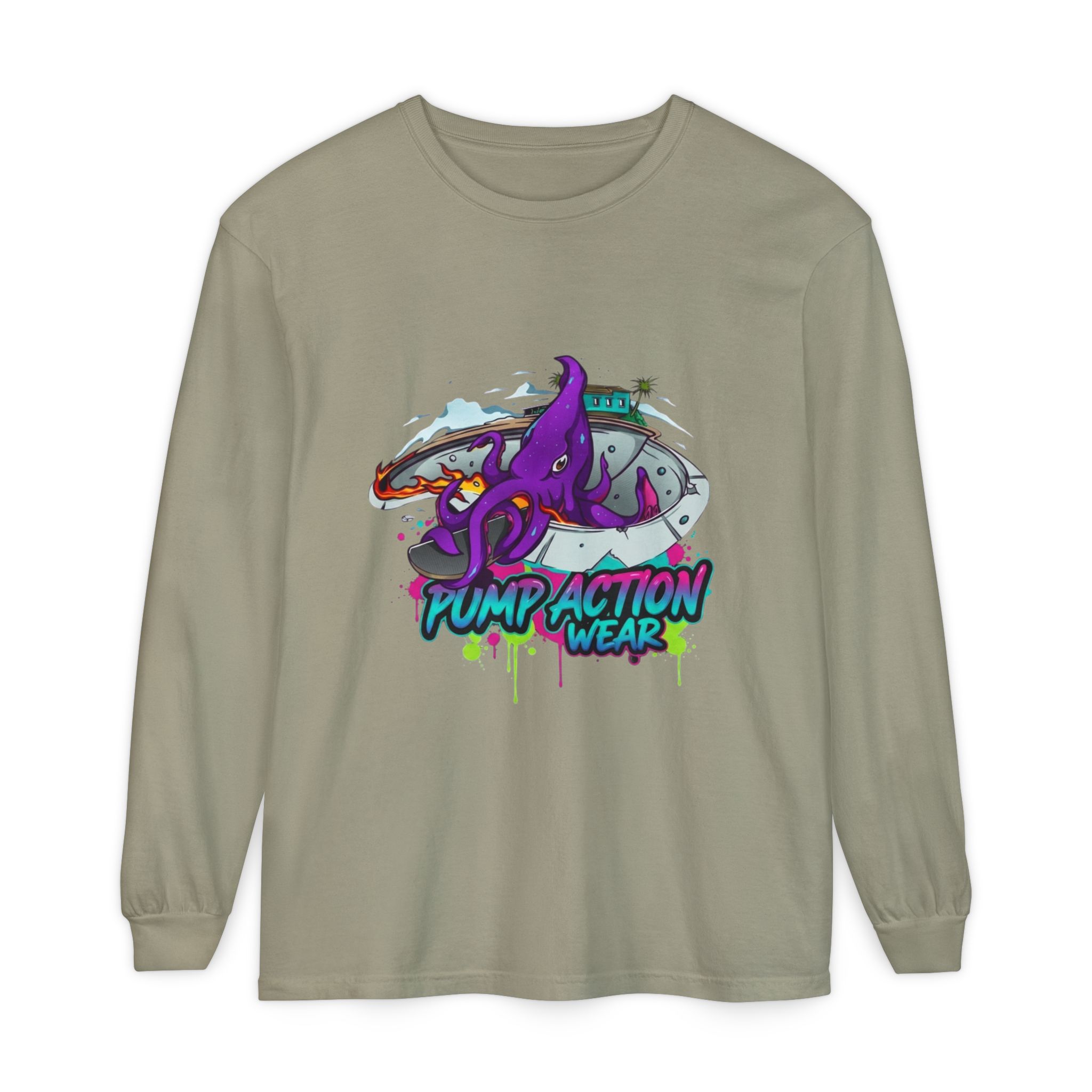 Octopus Skate Graphic Long Sleeve Tee - Image 29
