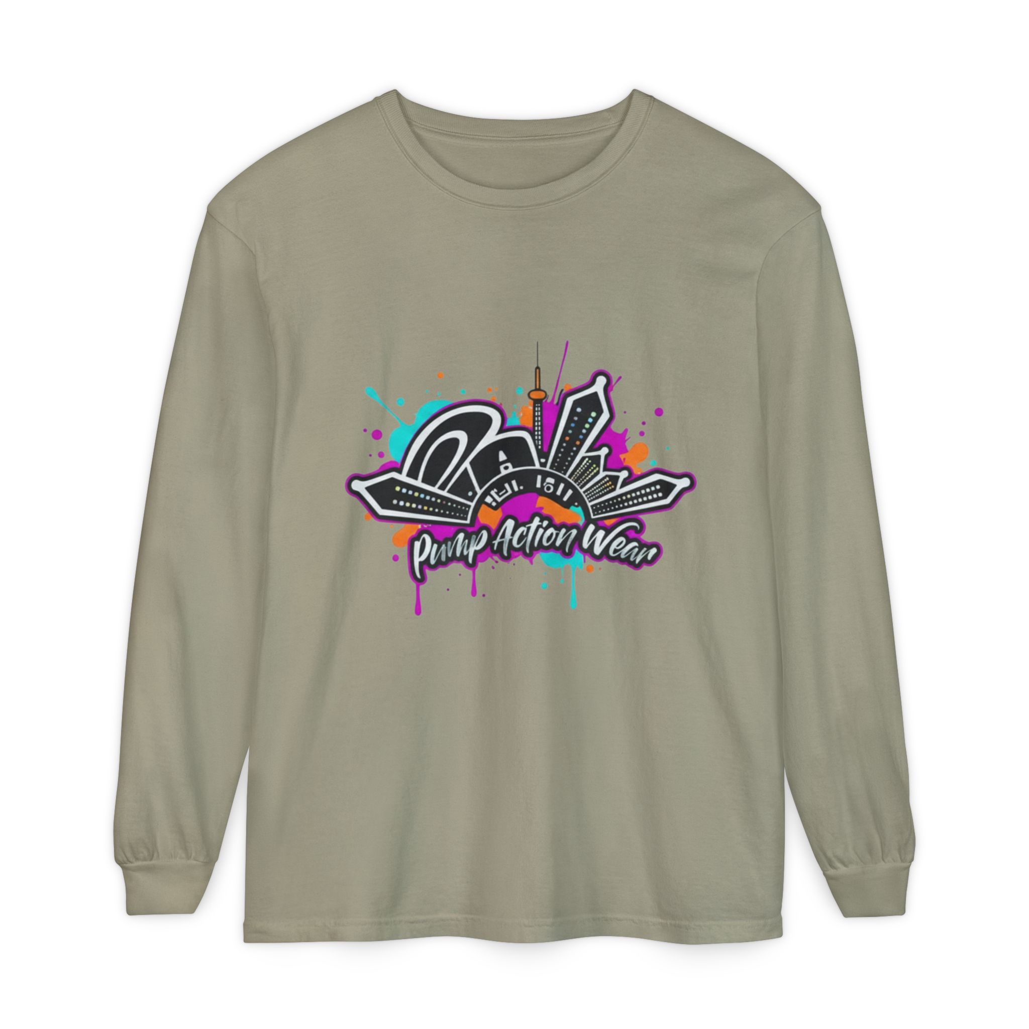 Graffiti Skyline Long Sleeve T-Shirt — "Pump Action Wear" Streetwear Tee - Image 33
