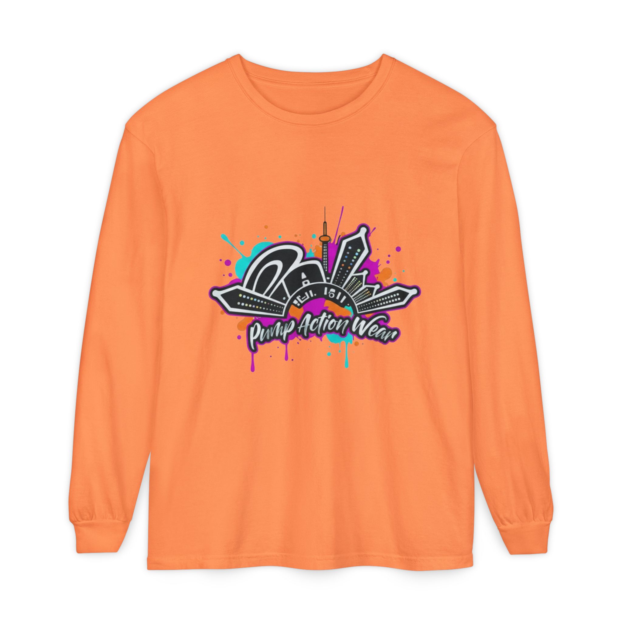Graffiti Skyline Long Sleeve T-Shirt — "Pump Action Wear" Streetwear Tee - Image 5