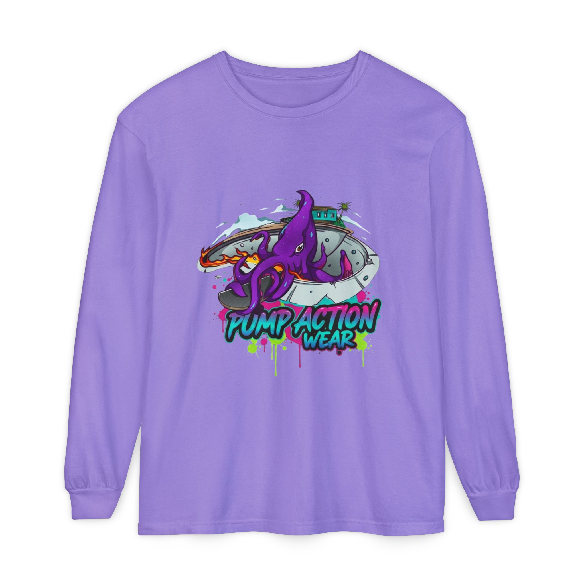 Octopus Skate Graphic Long Sleeve Tee - Image 61