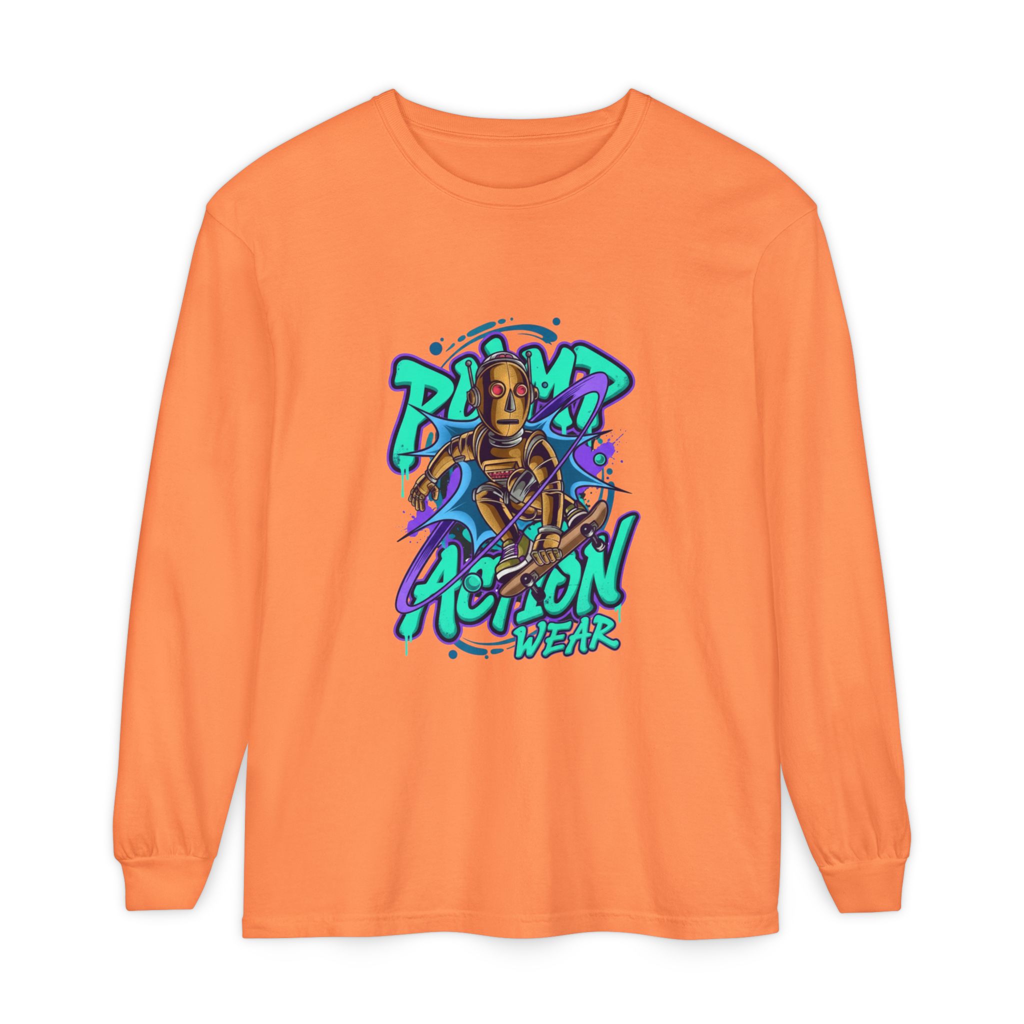 Retro Robot Graffiti Long Sleeve Tee - Image 5