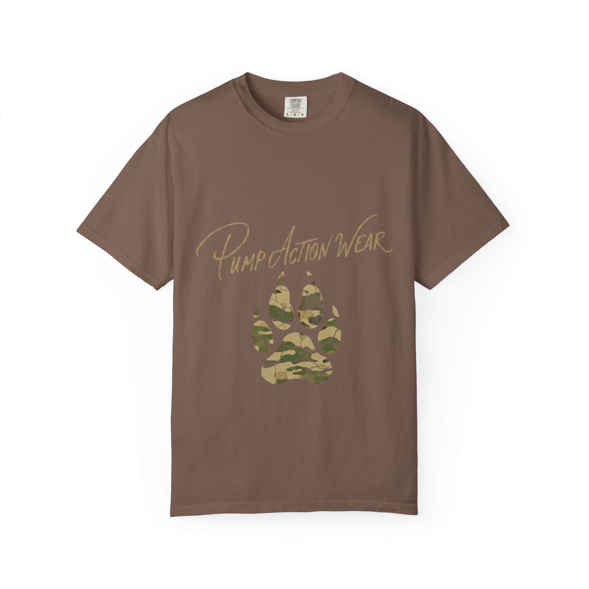 Paw Camo Tee — "Pump Action Wear" Graphic T-Shirt - Image 13