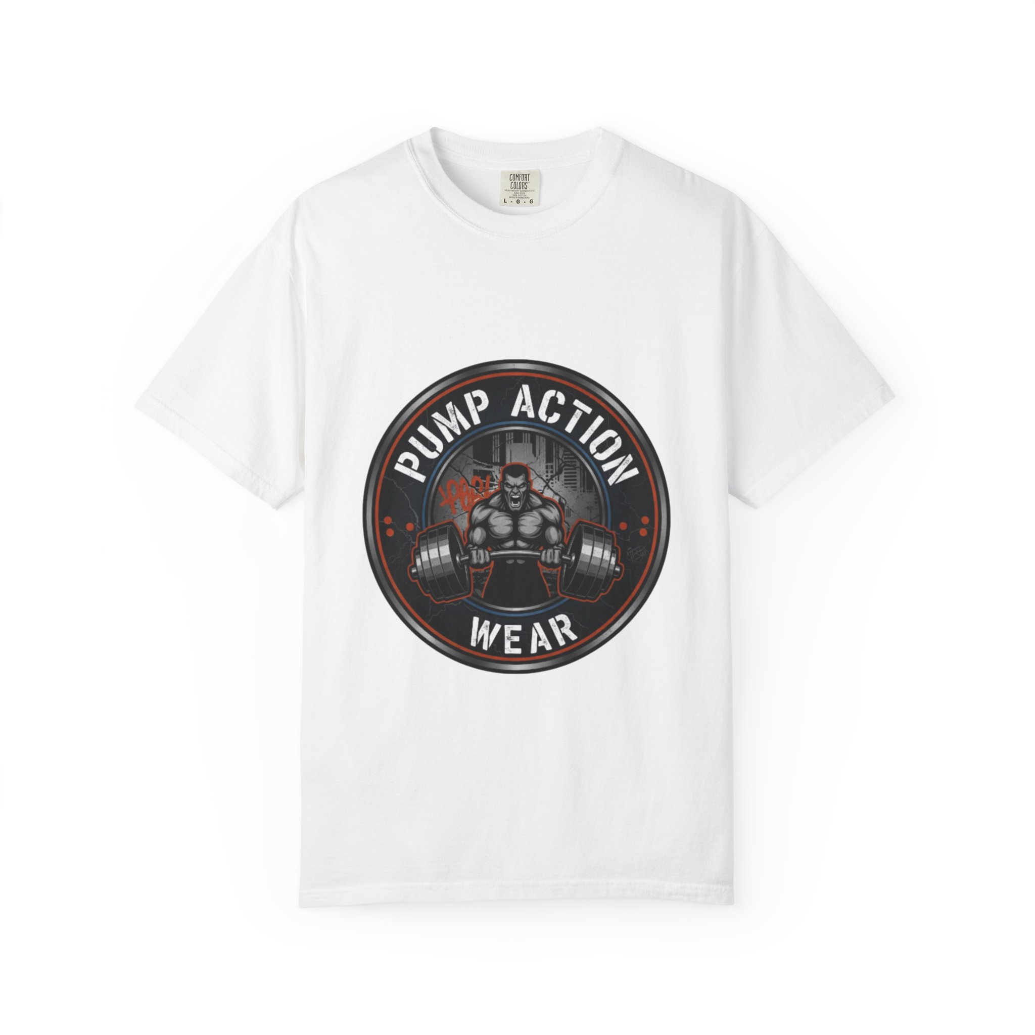 Gym T-Shirt — "Pump Action Wear" Muscle Weightlifting Tee