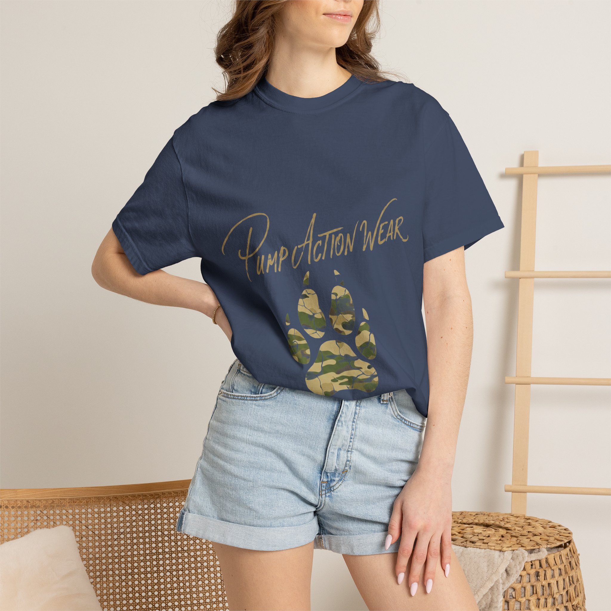 Paw Camo Tee — "Pump Action Wear" Graphic T-Shirt - Image 40