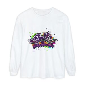 Long Sleeve T-Shirt — Colorful Urban Graffiti Skyline "One Day At A Time"