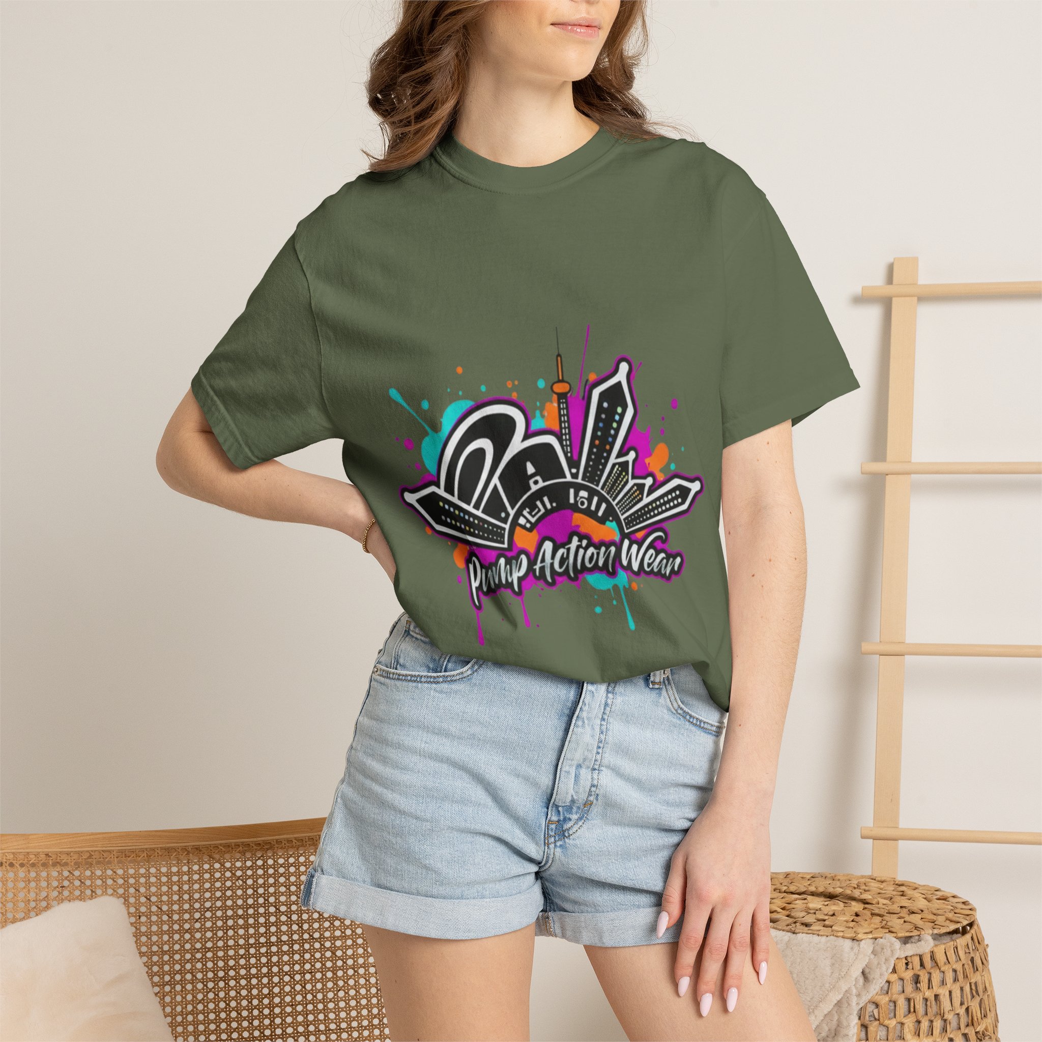 Graffiti Cityscape T-Shirt — Punk Action Wear Graphic Tee - Image 28