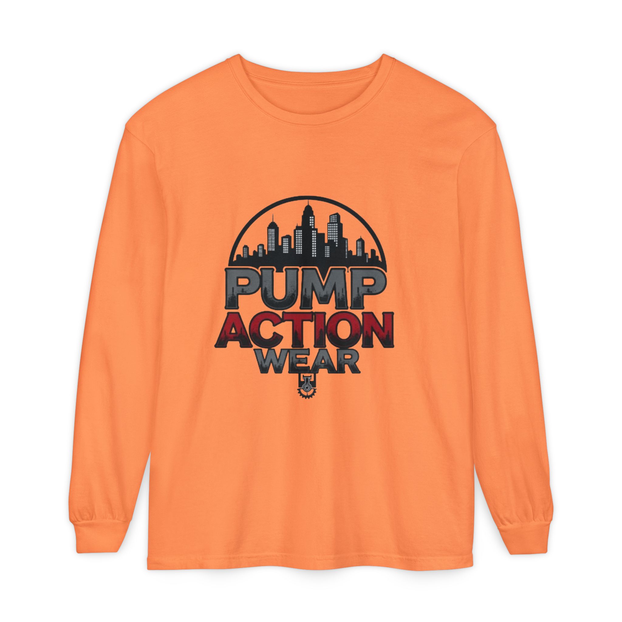 Pump Action Wear Long Sleeve Tee – Urban Skyline Graphic - Image 5