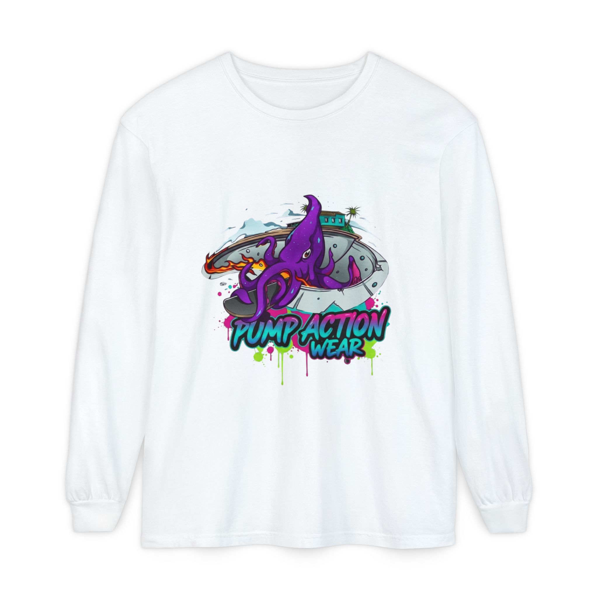 Octopus Skate Graphic Long Sleeve Tee