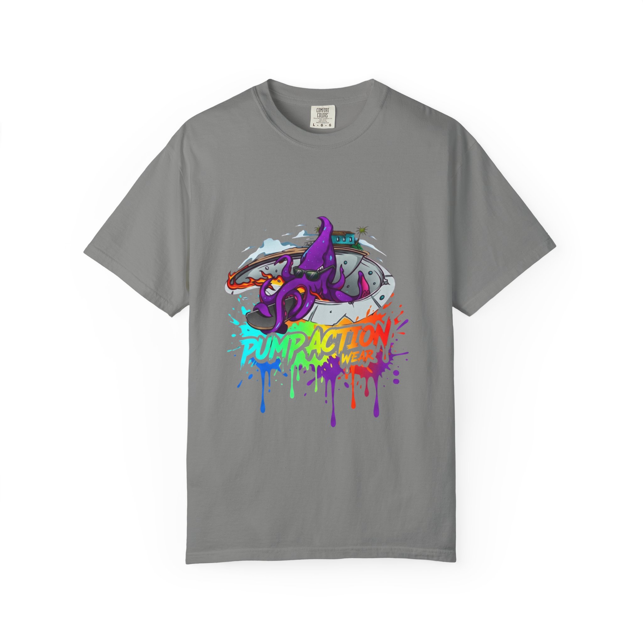 Octopus Graffiti T-Shirt — "Punk Action" Colorful Street Art Tee - Image 33