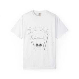 Cat Jaw Graphic T-Shirt — 'Please Afford Meow' Minimalist Cat Face Tee