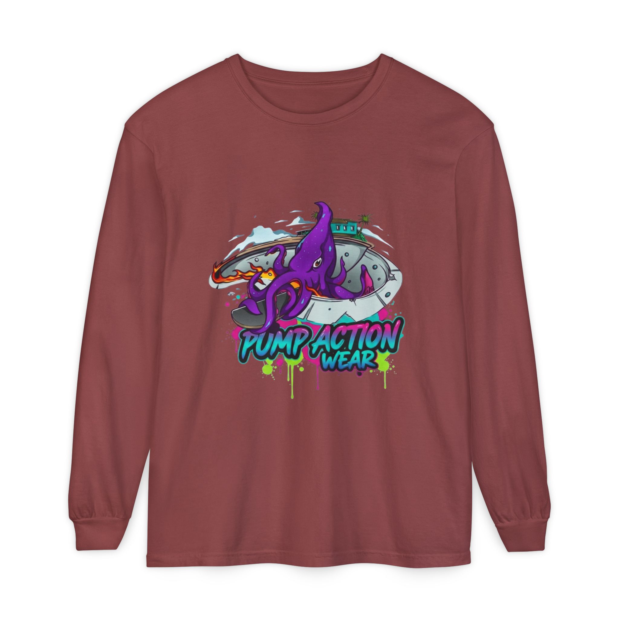 Octopus Skate Graphic Long Sleeve Tee - Image 13