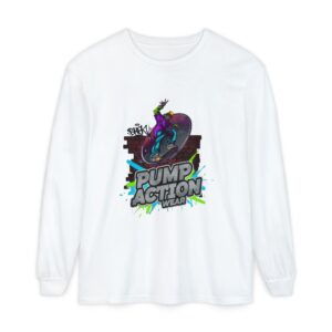 Pump Action Skateboard Long Sleeve Tee — Neon Skate Graphic
