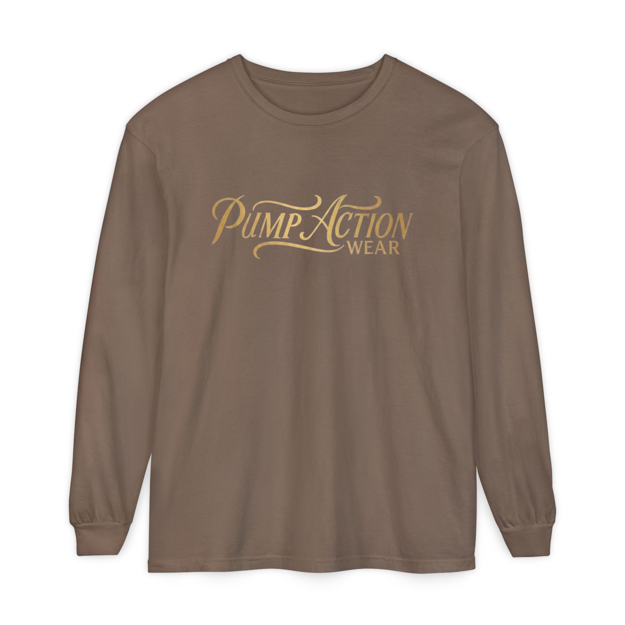 Pump Action Wear Long Sleeve Tee — Script Logo Graphic Shirt - Image 25