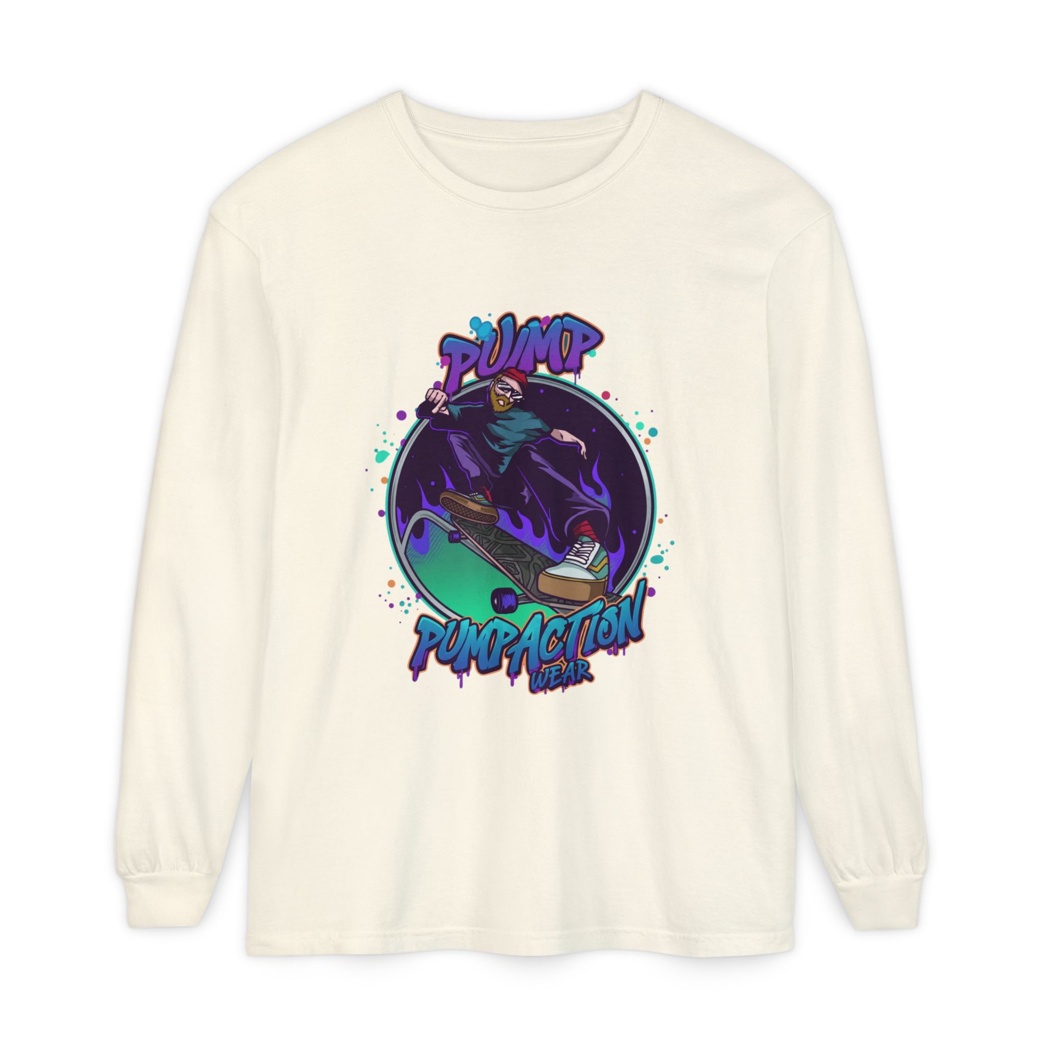 Pump Action Skateboard Long Sleeve Tee – Pump Action Graphic Shirt - Image 17
