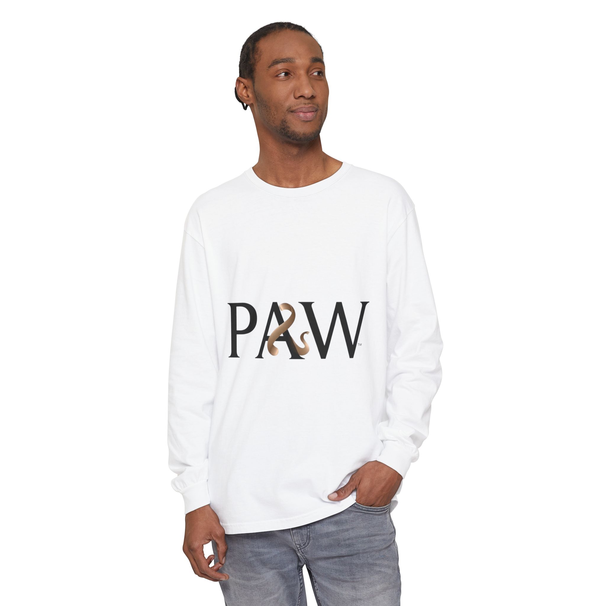 PAW Ampersand Long Sleeve Tee — Minimal Pet Lover Graphic Shirt - Image 3