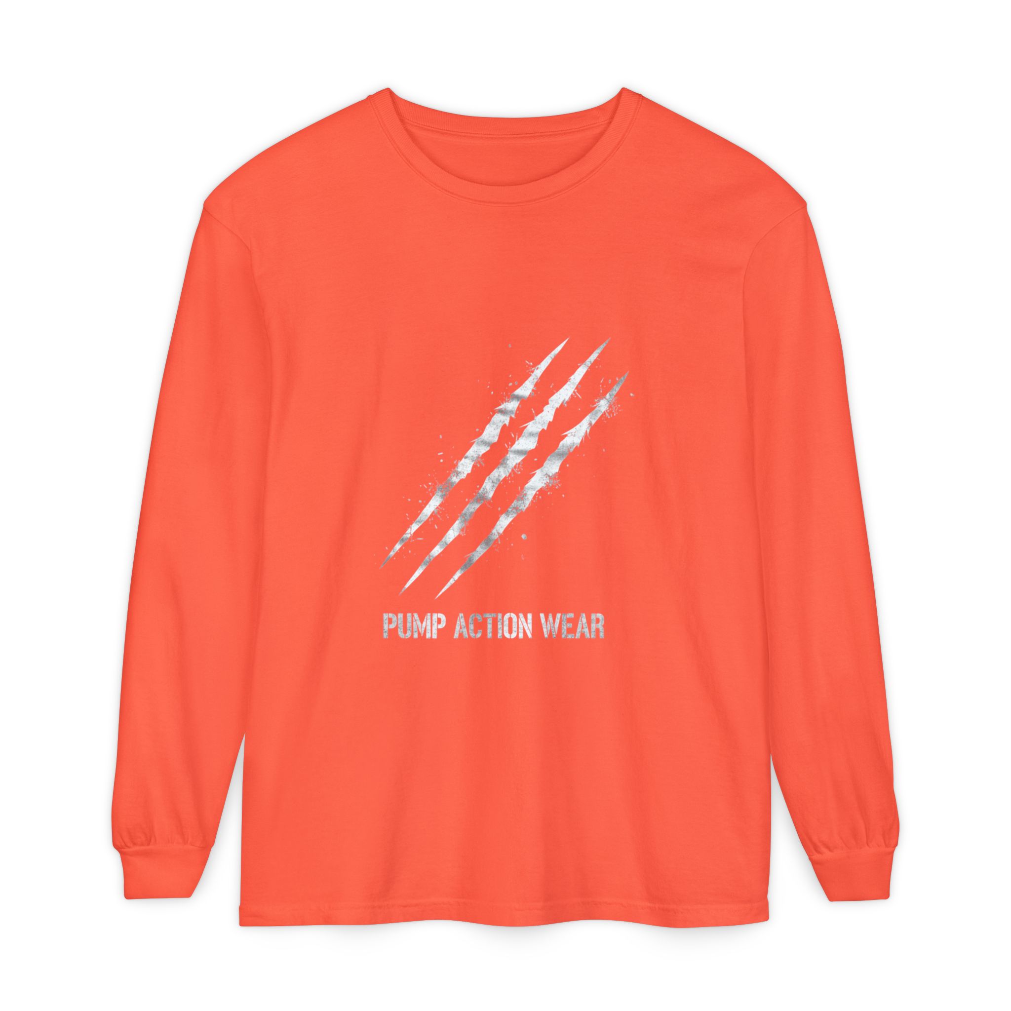 Garment-Dyed Long Sleeve Tee — 'Pure Action Wear' Distressed Claw Graphic - Image 9