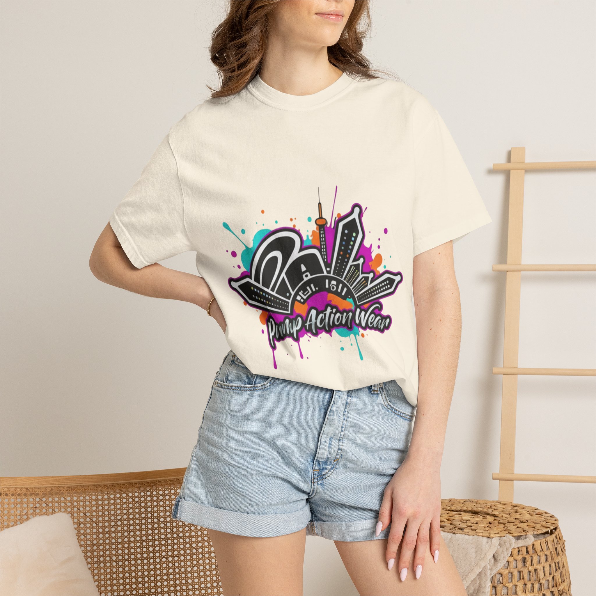 Graffiti Cityscape T-Shirt — Punk Action Wear Graphic Tee - Image 12