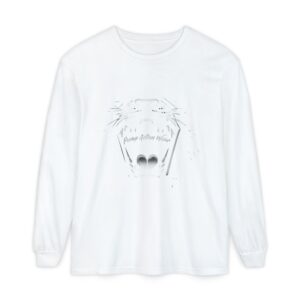 Long Sleeve T‑Shirt — Minimal Tiger Face Graphic
