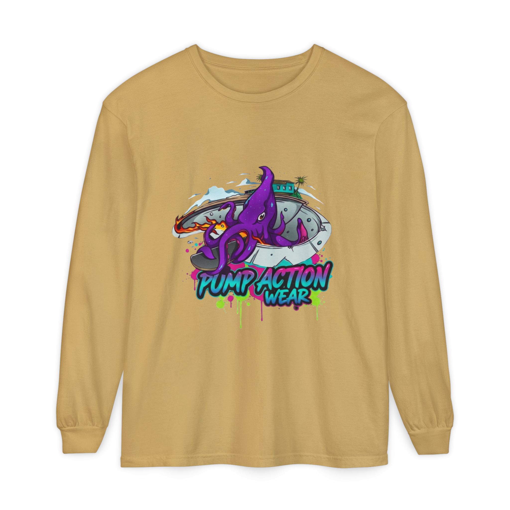 Octopus Skate Graphic Long Sleeve Tee - Image 21