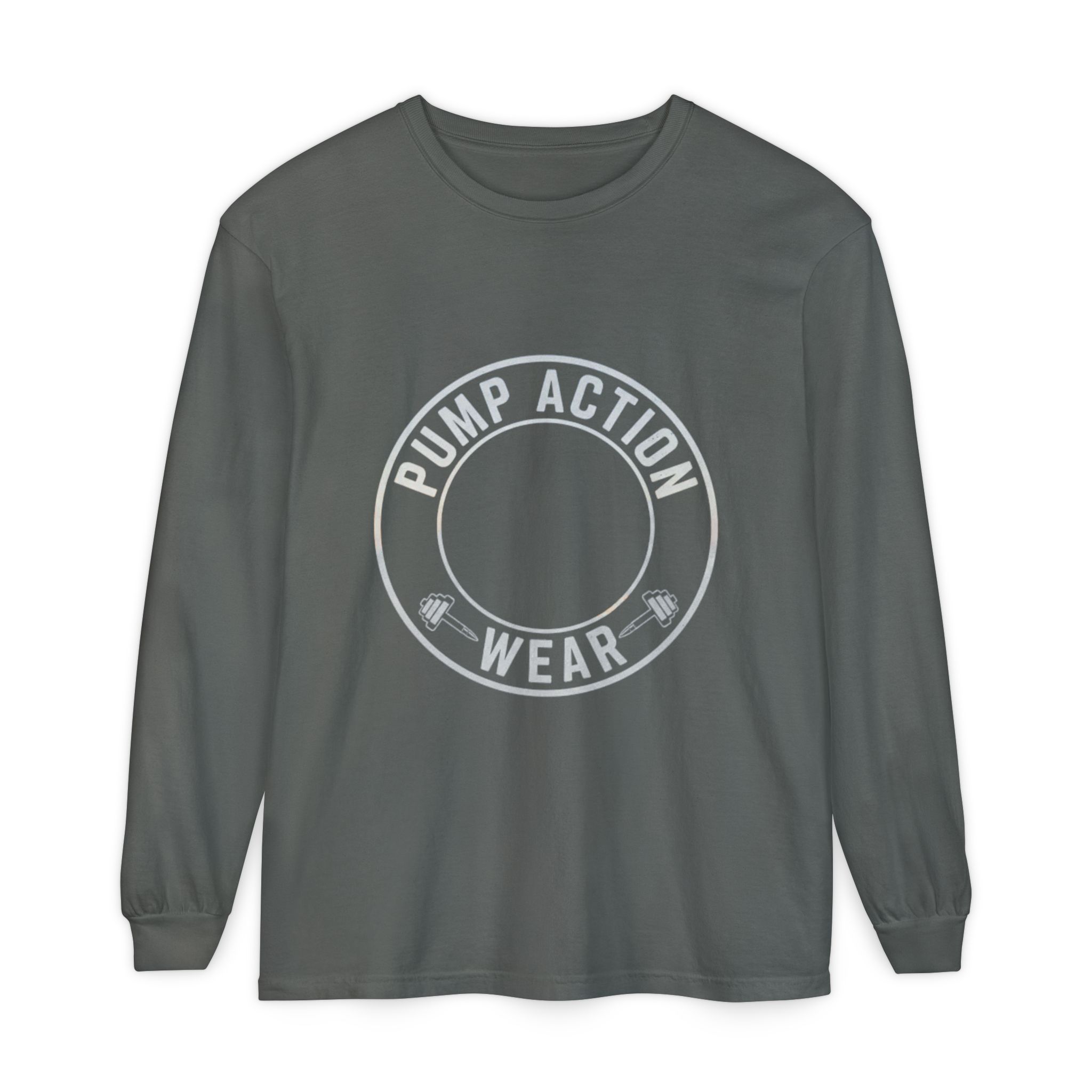 Pump Action Wear Long Sleeve Tee — Minimal Logo Casual Shirt - Image 37