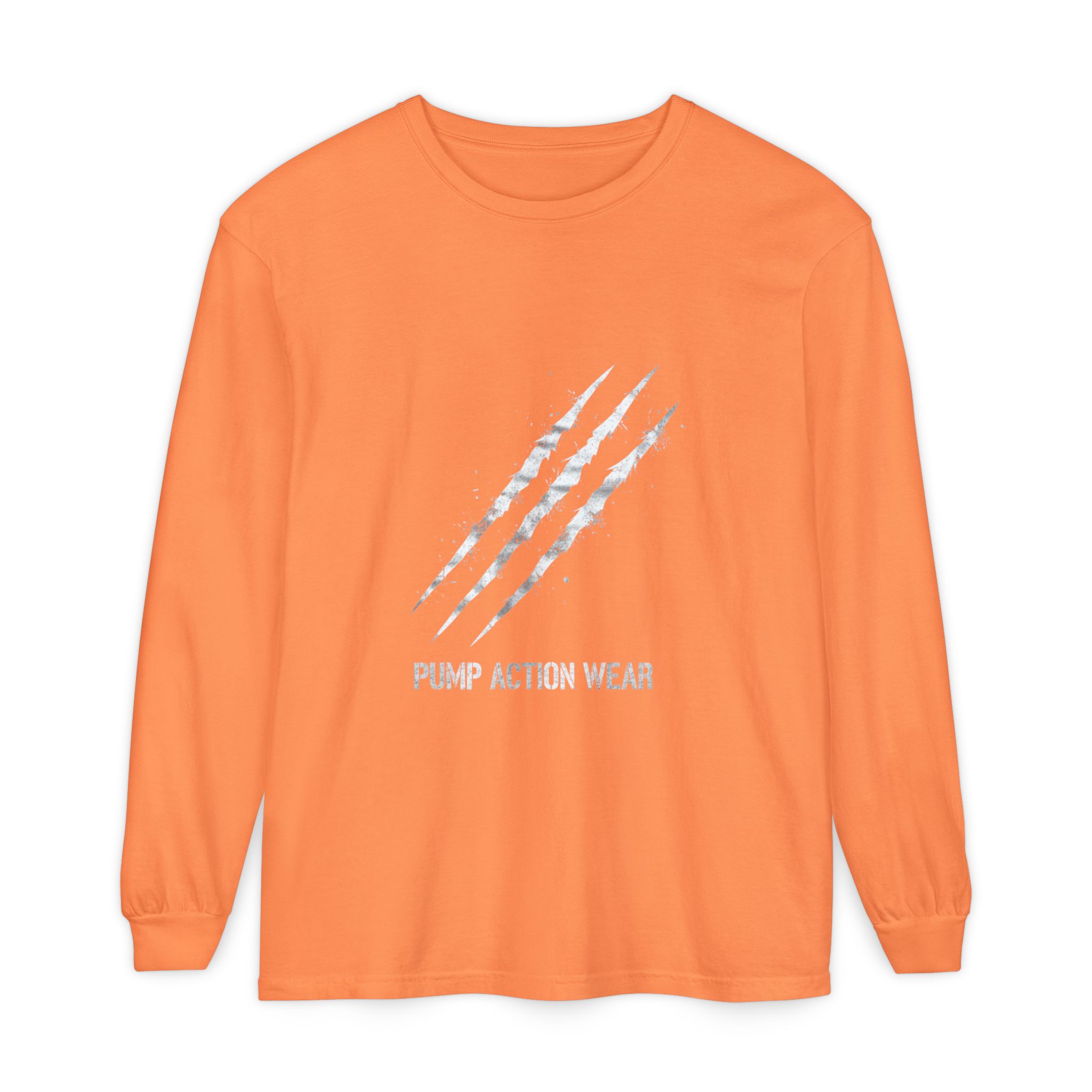 Garment-Dyed Long Sleeve Tee — 'Pure Action Wear' Distressed Claw Graphic - Image 5