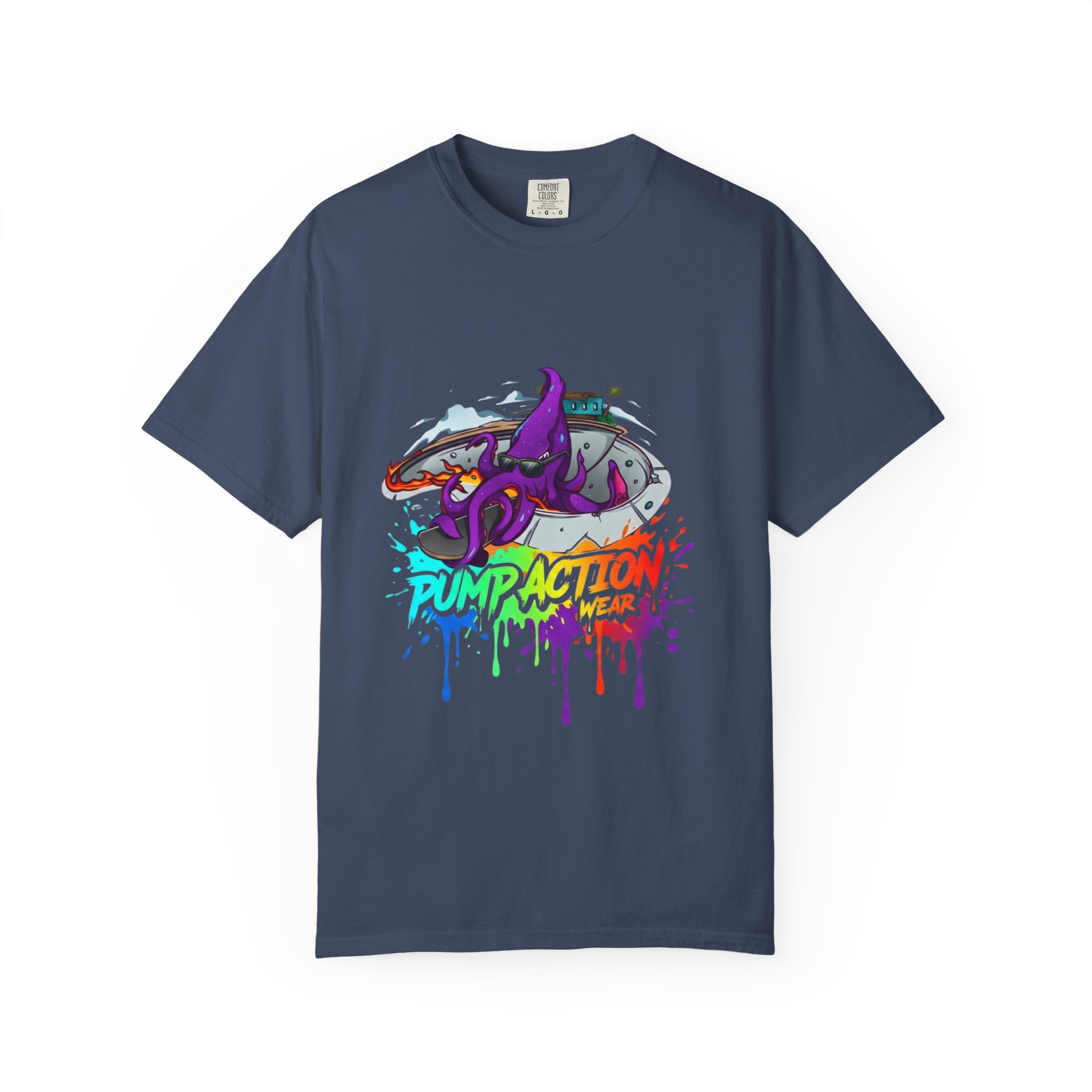 Octopus Graffiti T-Shirt — "Punk Action" Colorful Street Art Tee - Image 37