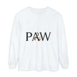 PAW Ampersand Long Sleeve Tee — Minimal Pet Lover Graphic Shirt