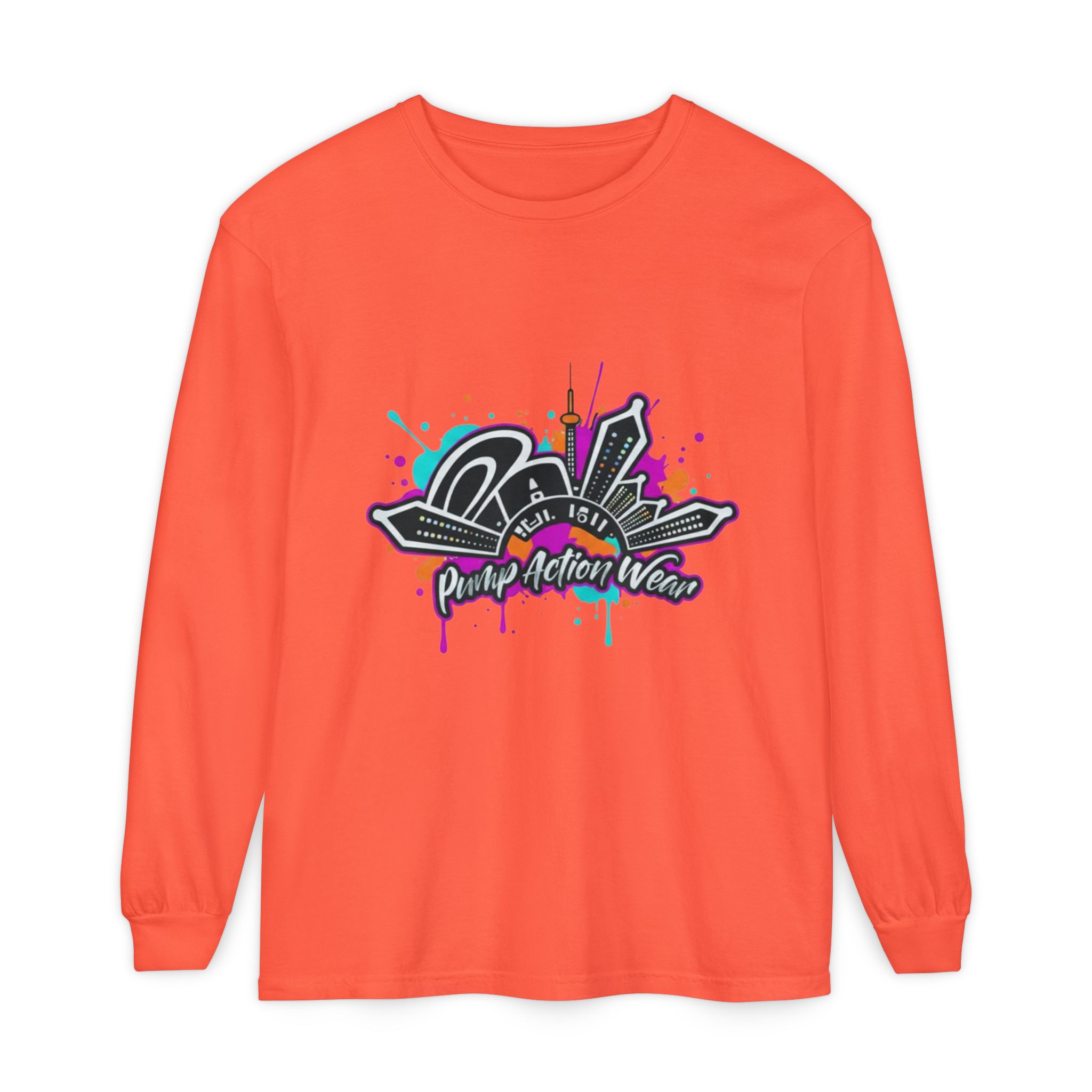 Graffiti Skyline Long Sleeve T-Shirt — "Pump Action Wear" Streetwear Tee - Image 9