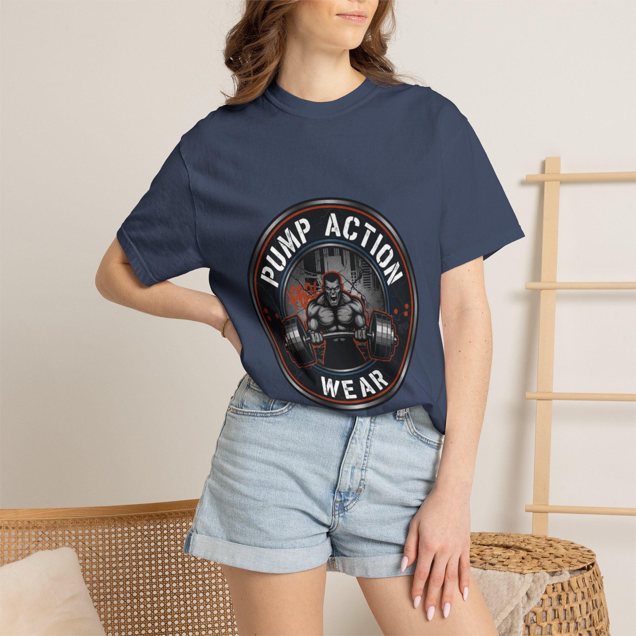 Gym T-Shirt — "Pump Action Wear" Muscle Weightlifting Tee - Image 40