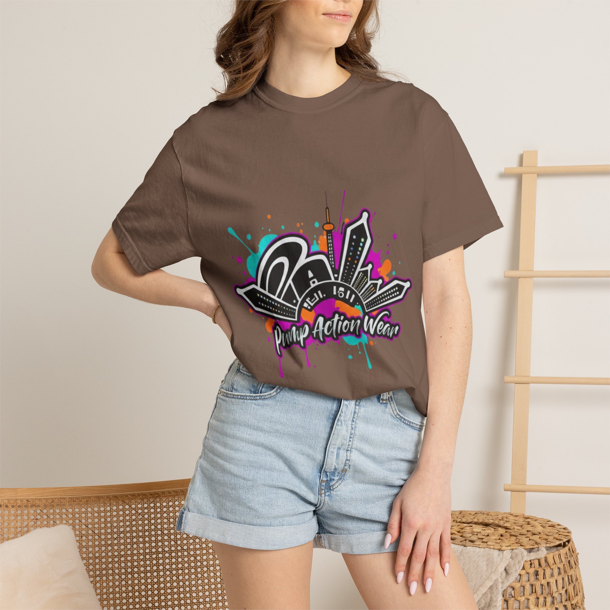 Graffiti Cityscape T-Shirt — Punk Action Wear Graphic Tee - Image 16